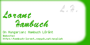 lorant hambuch business card